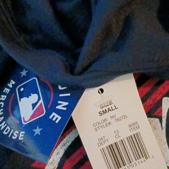 MLB Womens Size S Atlanta Braves T Shirt Navy Blue Short Sleeve Graphic Tee - Picture 6 of 7